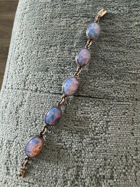 Mexican Taxco Silver Fire Opal Bracelet